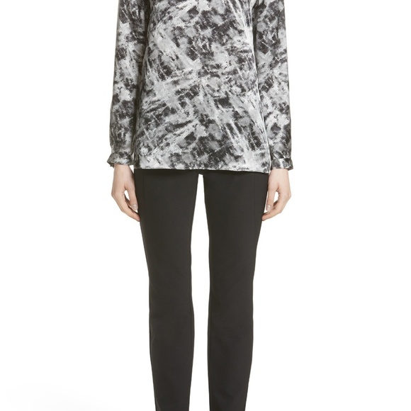 Lafayette 148 New York Eli Print Italian Silk Neck Blouse Long Sleeve,Size S,NEW - Picture 6 of 11